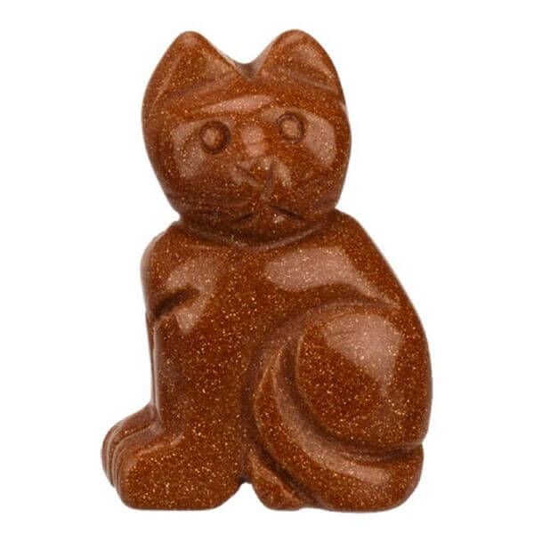 Guldsten katte figur på 4,9 cm